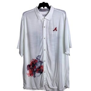 Tommy Bahama Mens 3X White Atlanta Braves Veracruz Ace Islanders Button-Up Shirt